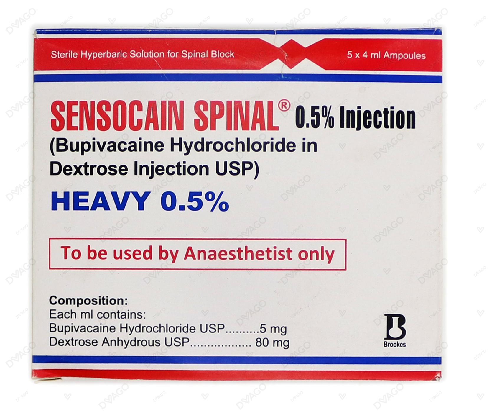 Sensocain Spinal Injection 0.5% 4ml (1 Box = 5 Ampoules)
