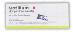Motilium-V Tablets 12.72mg (1 Box =  5 Strips) (1 Strip = 10 Tablets)
