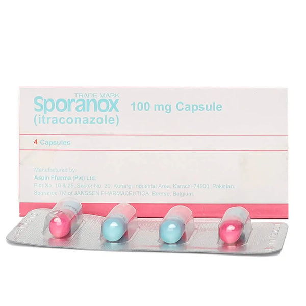 Sporanox Capsules 100mg (1 Box = 1 Strip)(1 Strip = 4 Capsules)