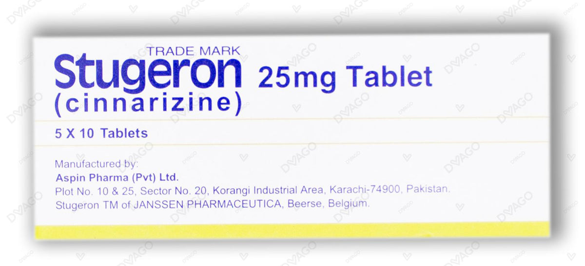 Stugeron Tablets 25mg (1 Strip = 10 Tablets)