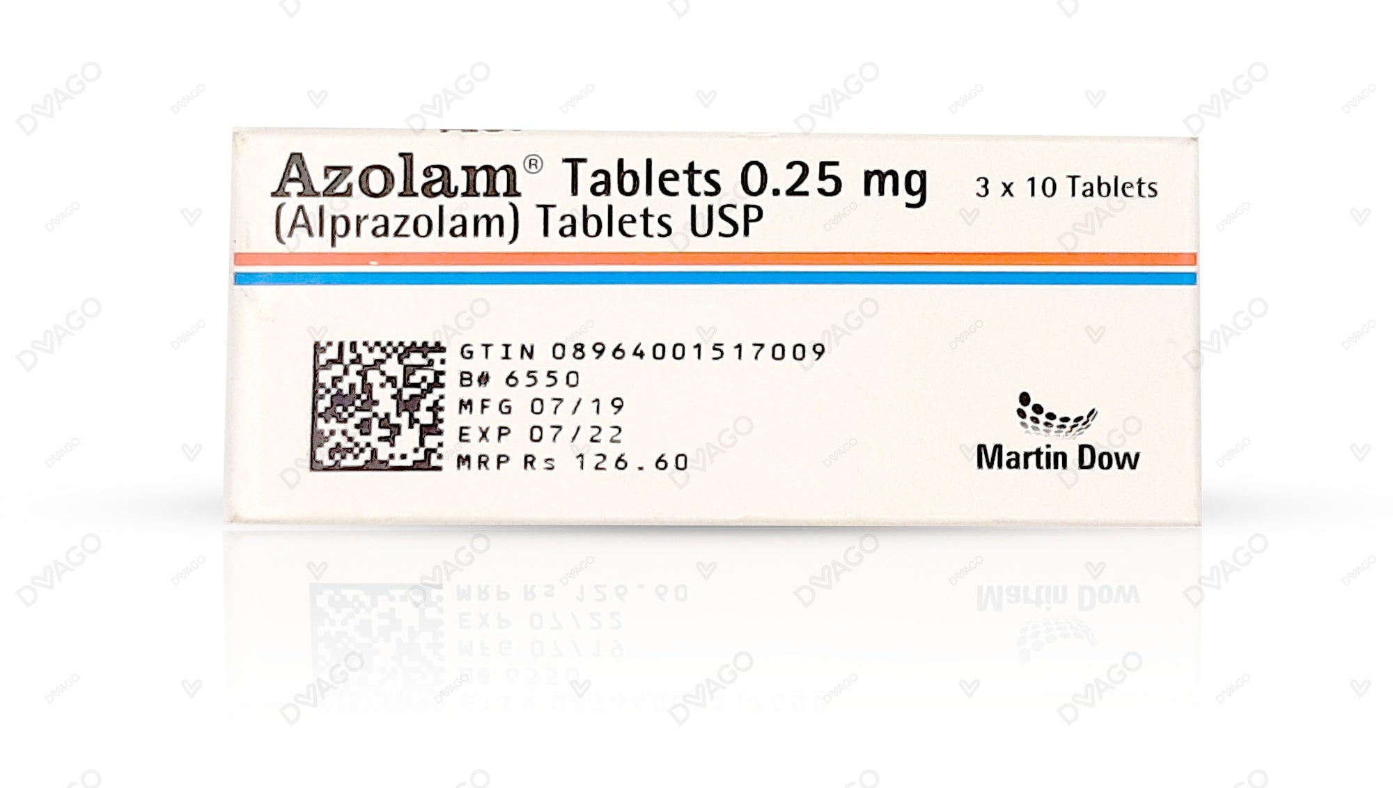 Azolam Tablets 0.25mg (1 Box = 3 Strips) (1 Strip = 10 Tablets)