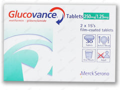 Glucovance Tablets 1.25/250mg (1 Box = 2 Strips) (1 Strip = 15 Tablets)