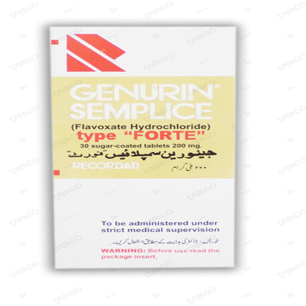 Genurin Forte Tablets 200mg (1 Box = 3 Strips) (1 Strip = 10 Tablets)
