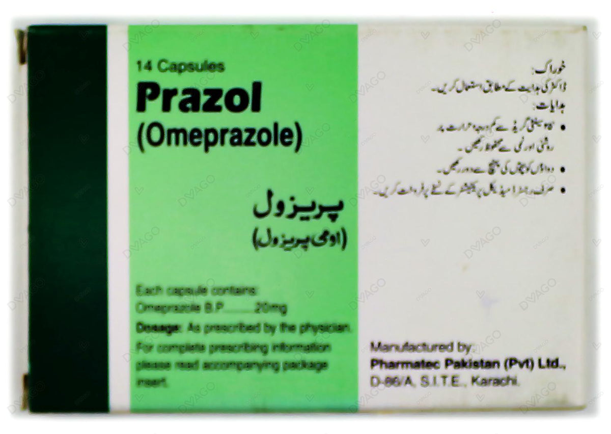 Prazol Capsules 20mg (1 Strip = 7 Capsules)
