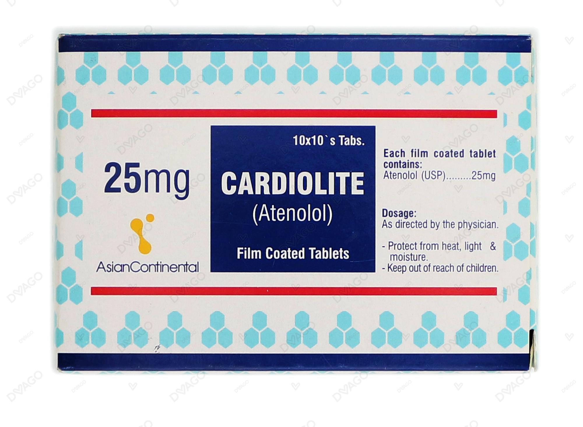 Cardiolite Tablets 25mg (1 Strip = 10 Tablets)