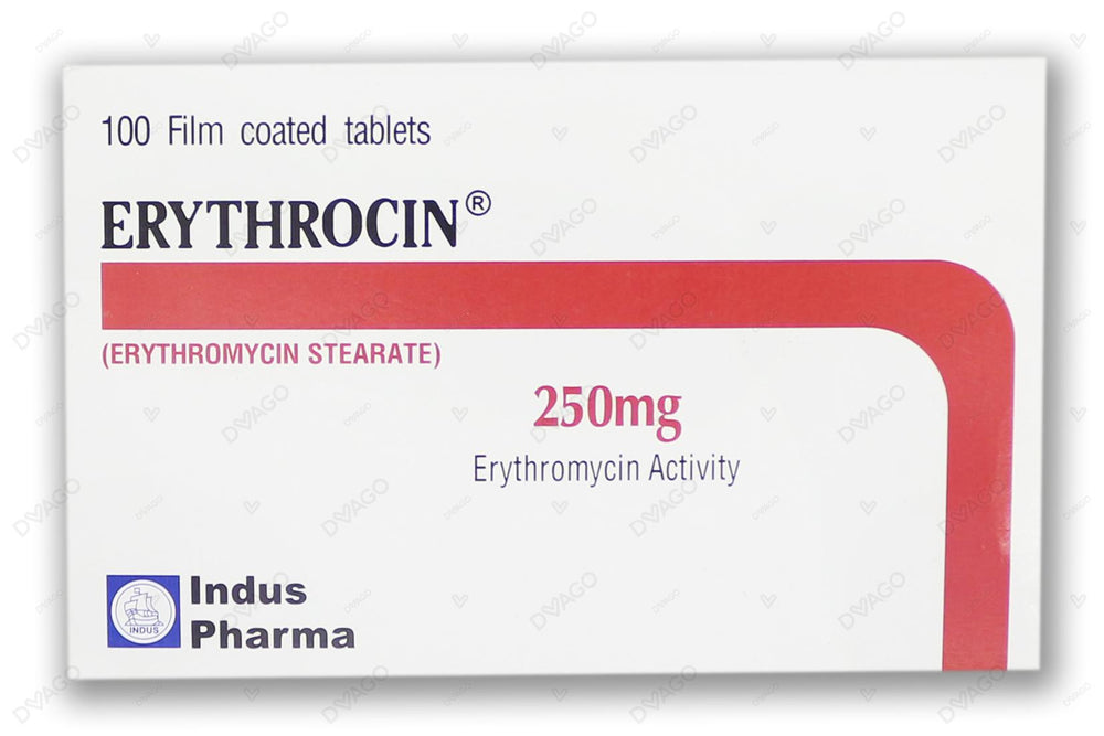 Erythrocin Tablets 250mg (1 Strip = 10 Tablets)