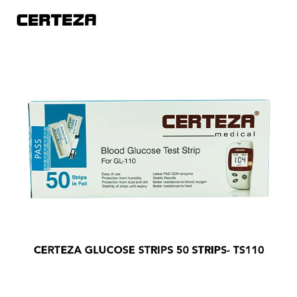 Certeza TS110 Glucose Strips (Pack of 50 Strips)
