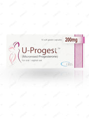 U-Progest Capsules 200mg  (1 Box = 1 Strip)(1 Strip = 10 Capsules)