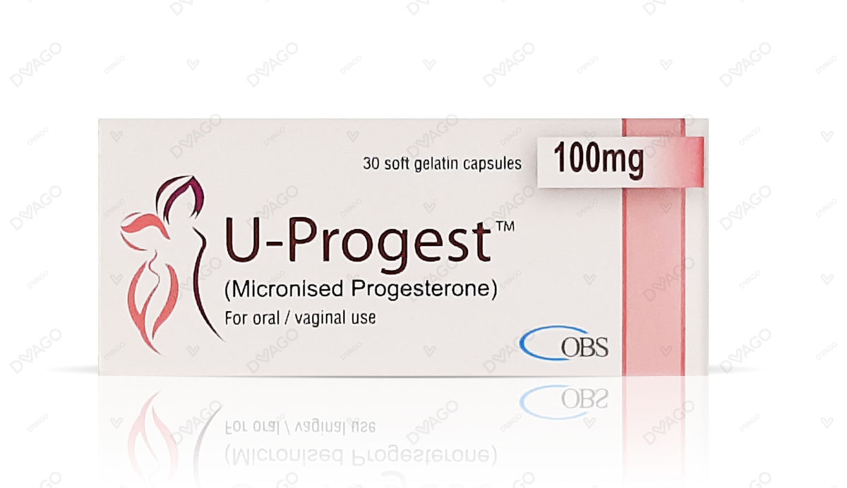U-Progest Capsules 100mg (1 Box = 3 Strips) (1 Strip = 10 Capsules)