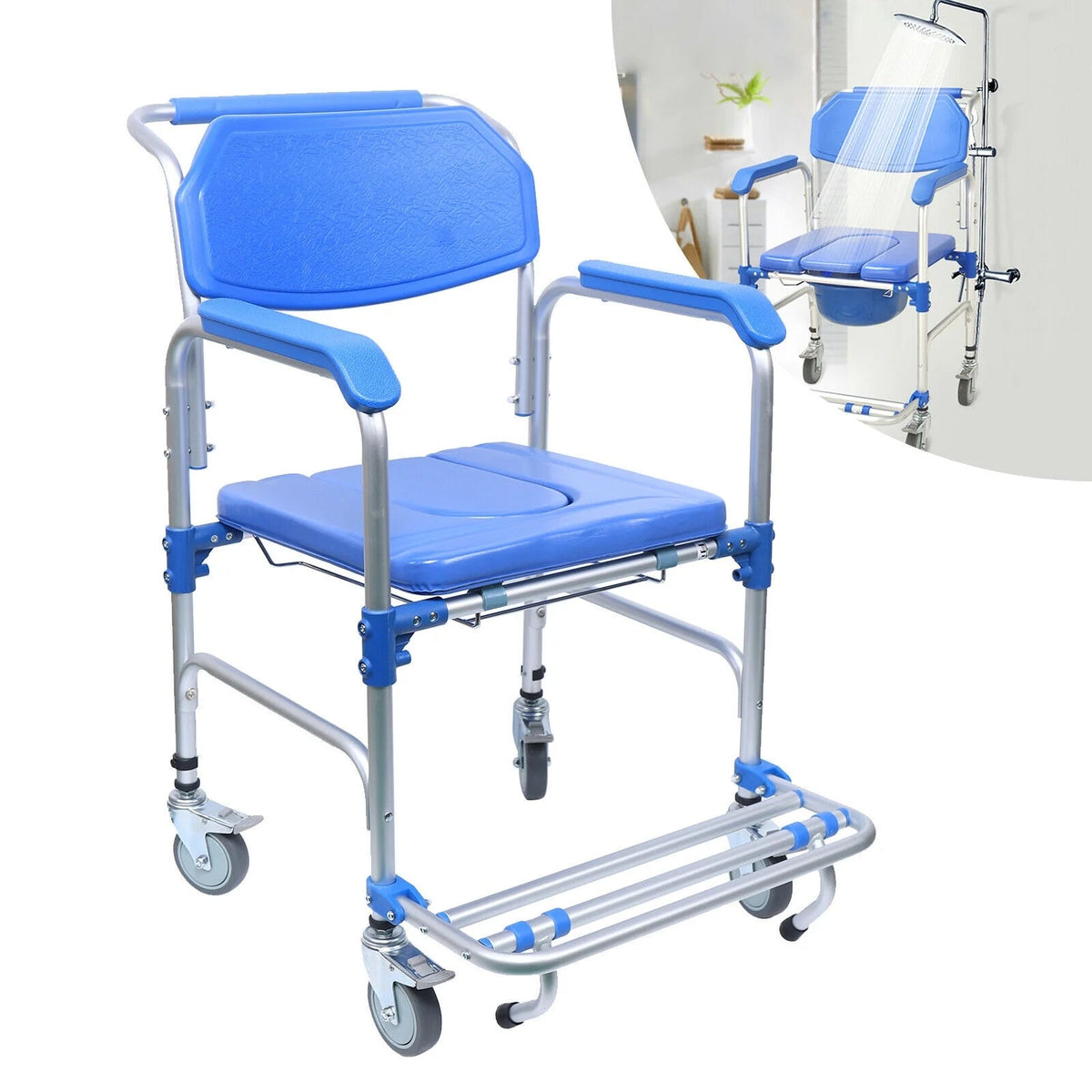 Aluminum Shower Commode Wheelchair - The Healthcare Shop Pakistan