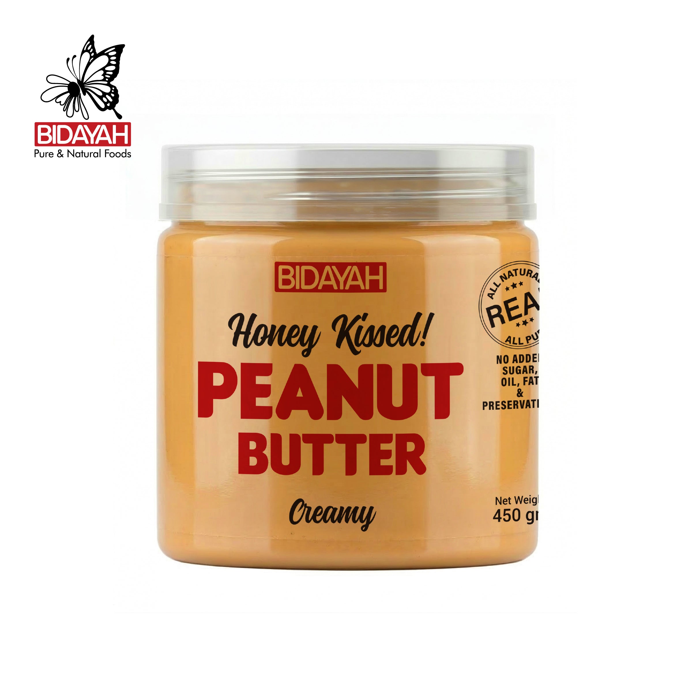 BIDAYAH PURE & NATURAL HONEY KISSED CREAMY PEANUT BUTTER 450 GM Default Title - MamasJan GroceryFoods