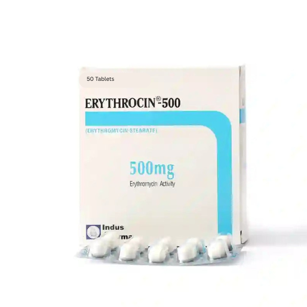 Erythrocin Tablets 500mg (1 Box = 5 Strips) (1 Strip = 10 Tablets)