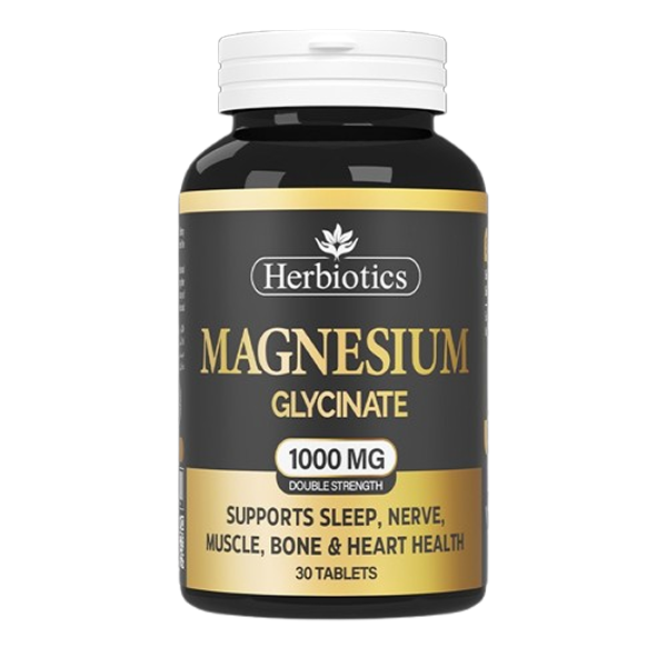 Herbiotics Magnesium Glycinate Tablets 1000mg (1 Bottle = 30 Tablets)