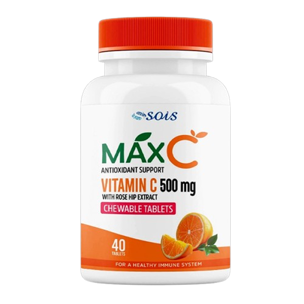 MaxC - Vitamin C 500mg Chewable Tablets (1 Bottle = 40 Tablets)