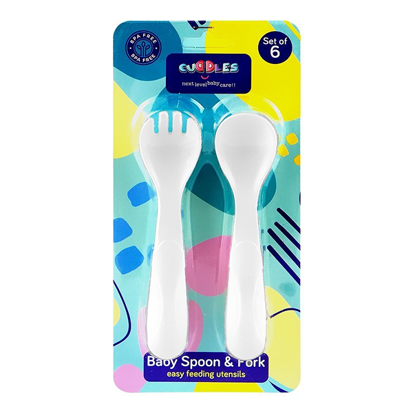 Cuddles Baby Spoon & Fork Set 6Pcs