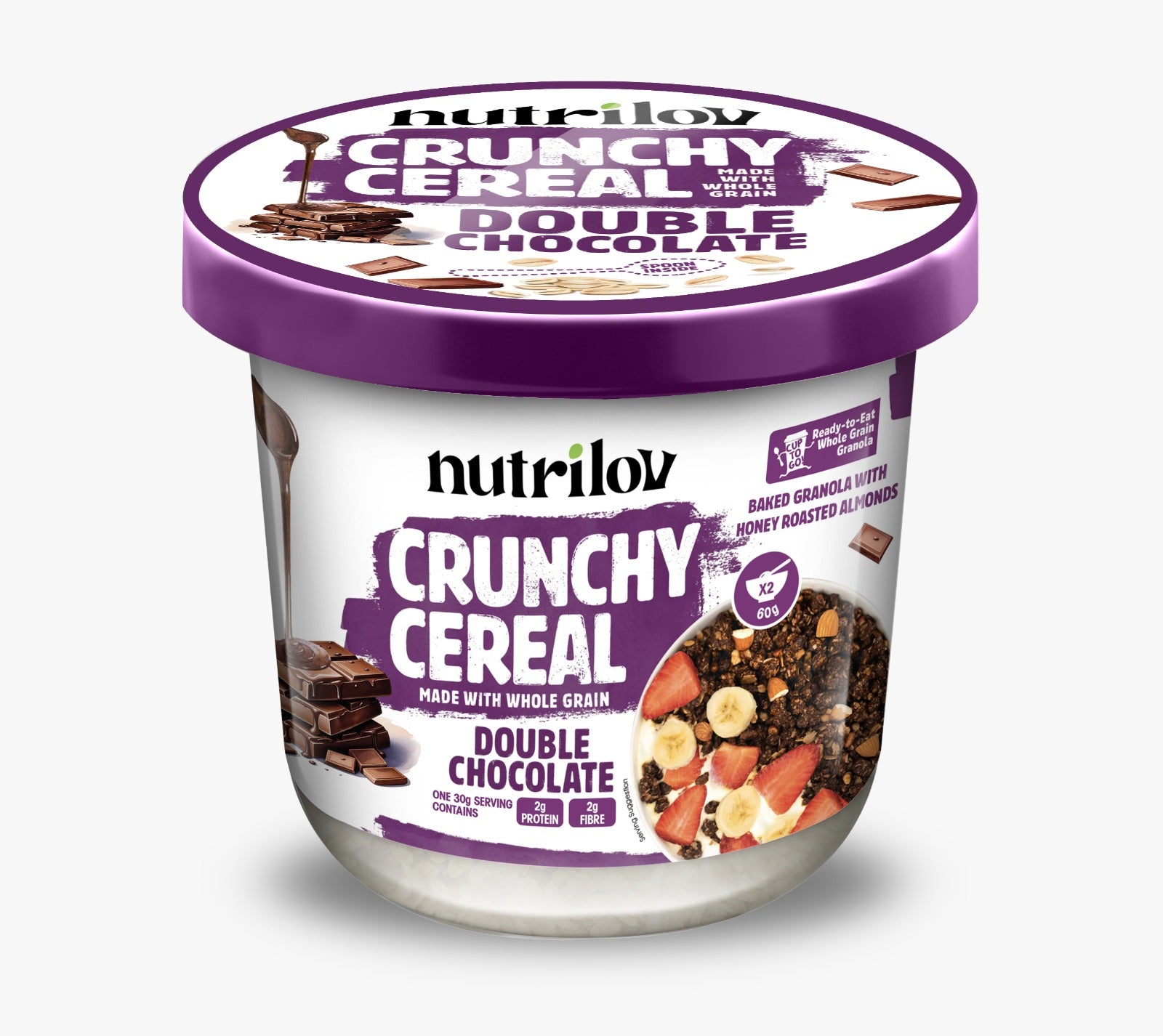 Nutrilov Crunchy Cereal Double Chocolate Cup 60g