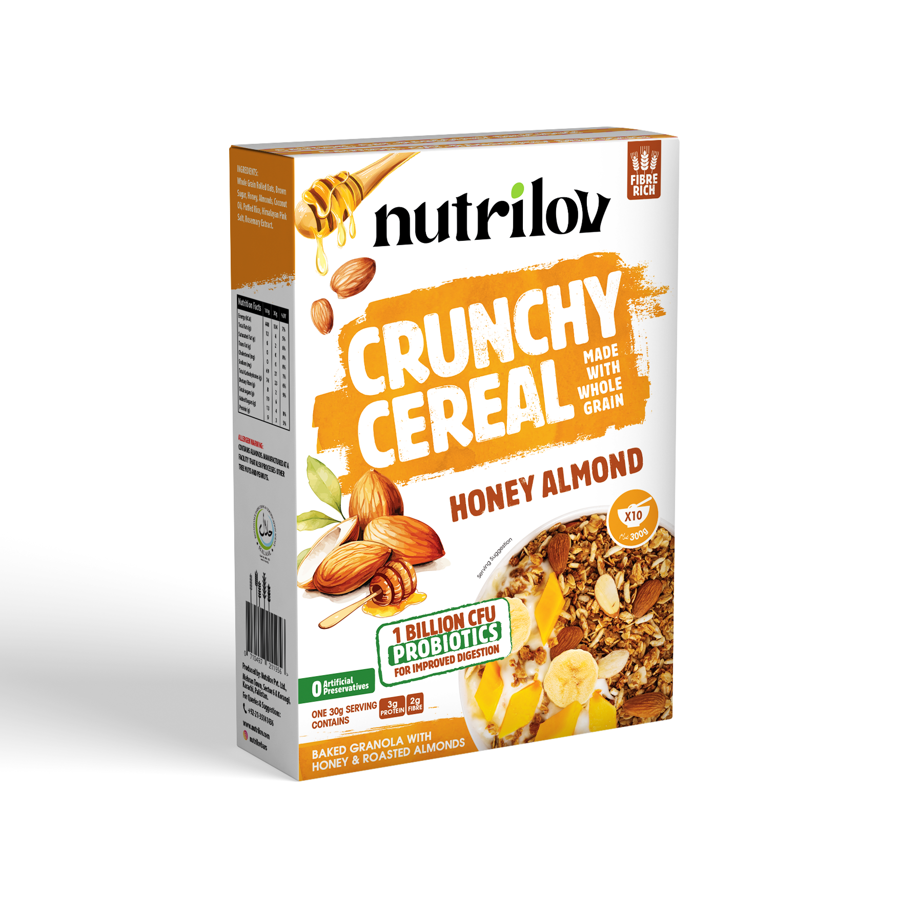 Nutrilov Crunchy Probiotics Cereal Honey Almond 300g