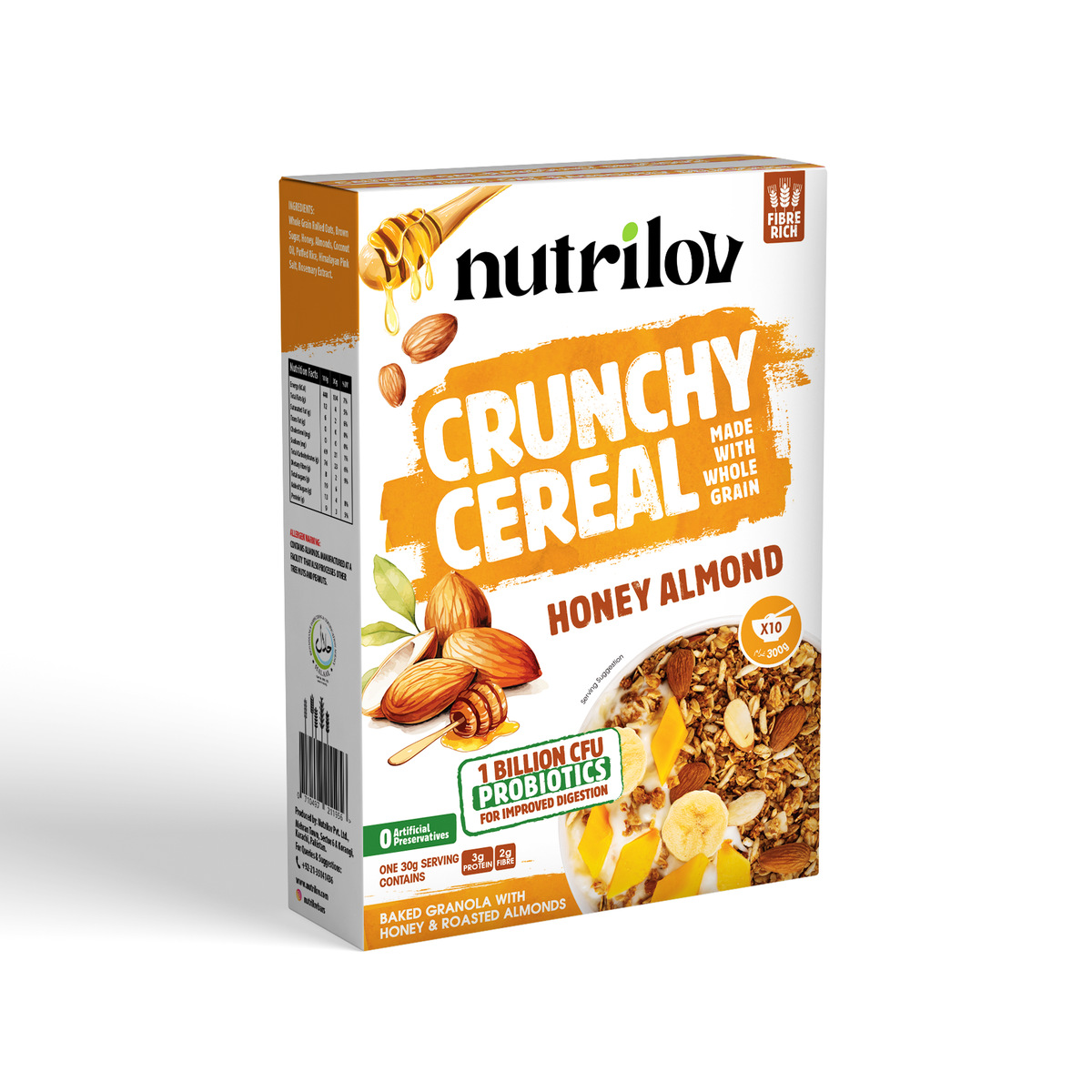 Nutrilov Crunchy Probiotics Cereal Honey Almond 300g