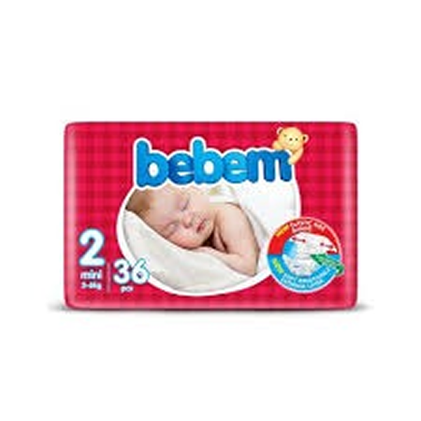 Bebem Baby Diapers Twin Pack Mini Size 2 36Pcs