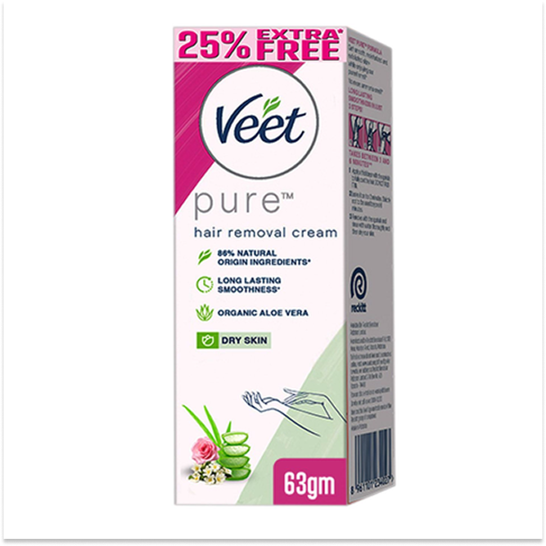 Veet Pure Hair Removal Cream for Dry Skin 63g