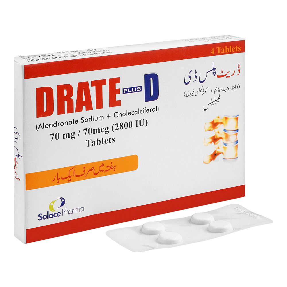S. J. & G. Drate Plus D Tablet, 70mg/70mcg, 2800IU, 4-Pack product image - Mamasjan