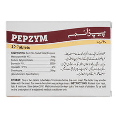 Shaigan Pharmaceuticals Pepzym Tablet, 20mg/50mg, 30-Pack product image 2 - Mamasjan