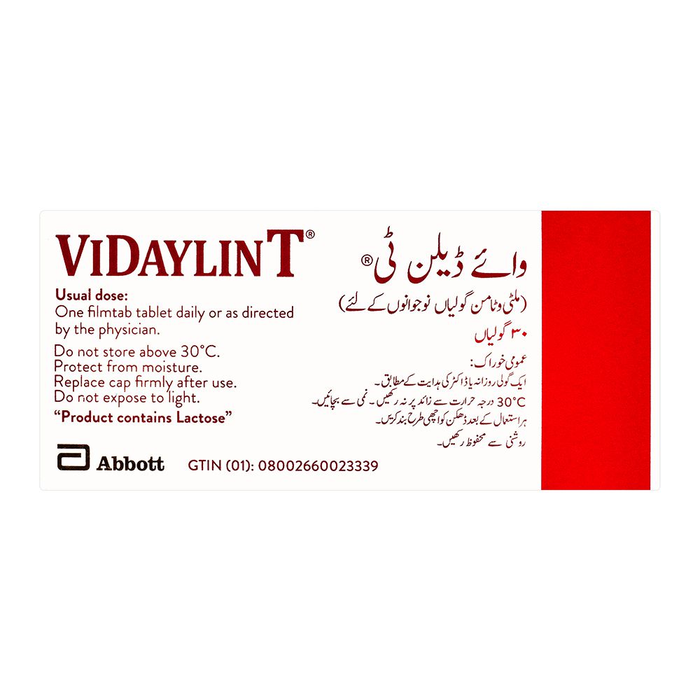 Abbott ViDaylin-T, Multivitamins Tablet For Teens, 30-Pack product image 2 - Mamasjan