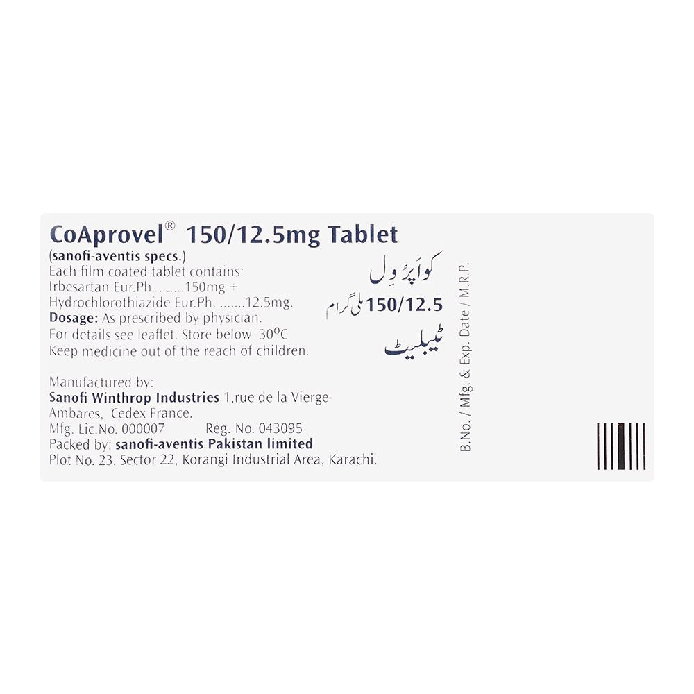 Co-Aprovel Tablet, 150mg/12.5mg, 28-Pack product image 2 - Mamasjan