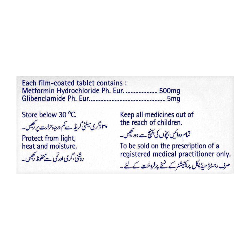 Martin Dow Glucovance Tablet, 500mg/5mg, 30-Pack product image 3 - Mamasjan