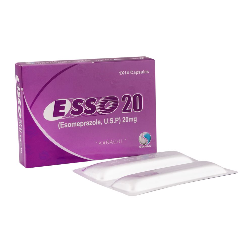 Shaigan Pharmaceuticals Esso Capsules, 20mg, 14-Pack product image - Mamasjan
