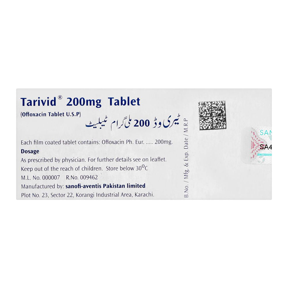 Tarivid Tablet, 200mg, 10-Pack product image 2 - Mamasjan