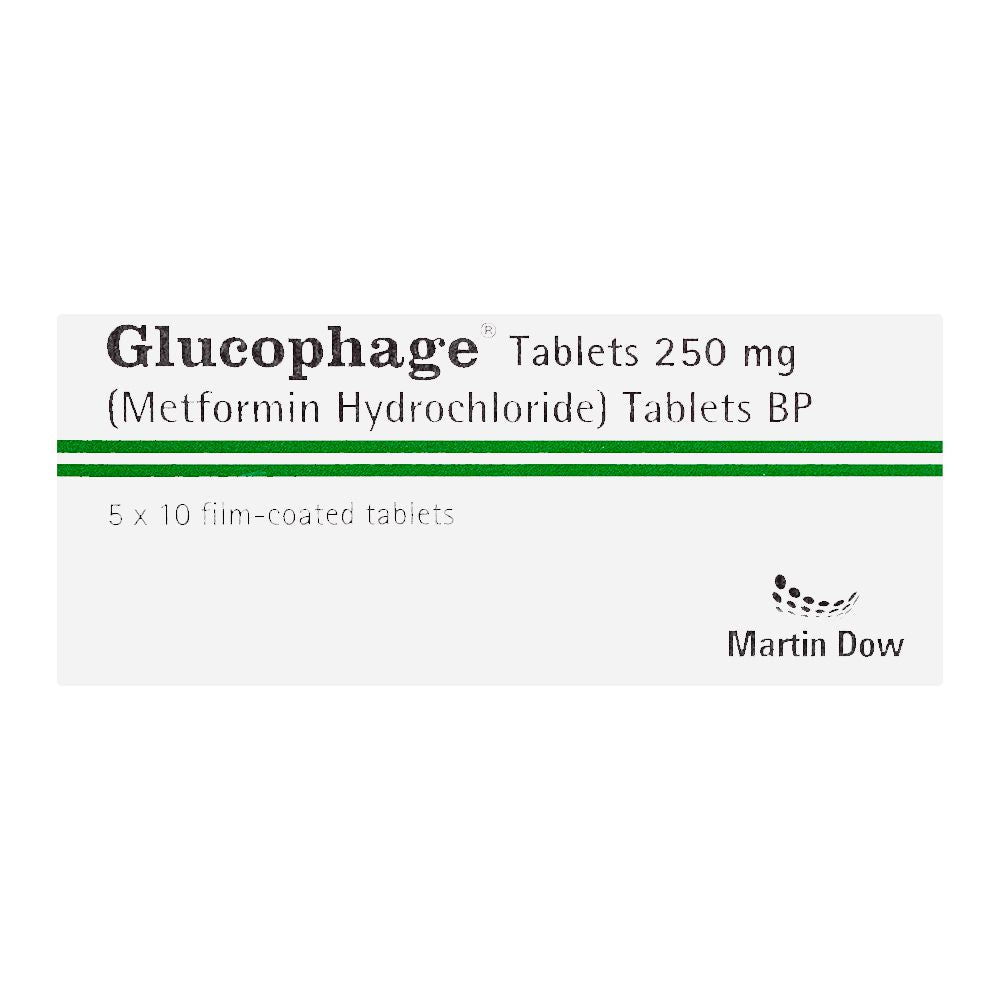 Martin Dow Glucophage Tablet, 250mg, 1-Strip product image 2 - Mamasjan