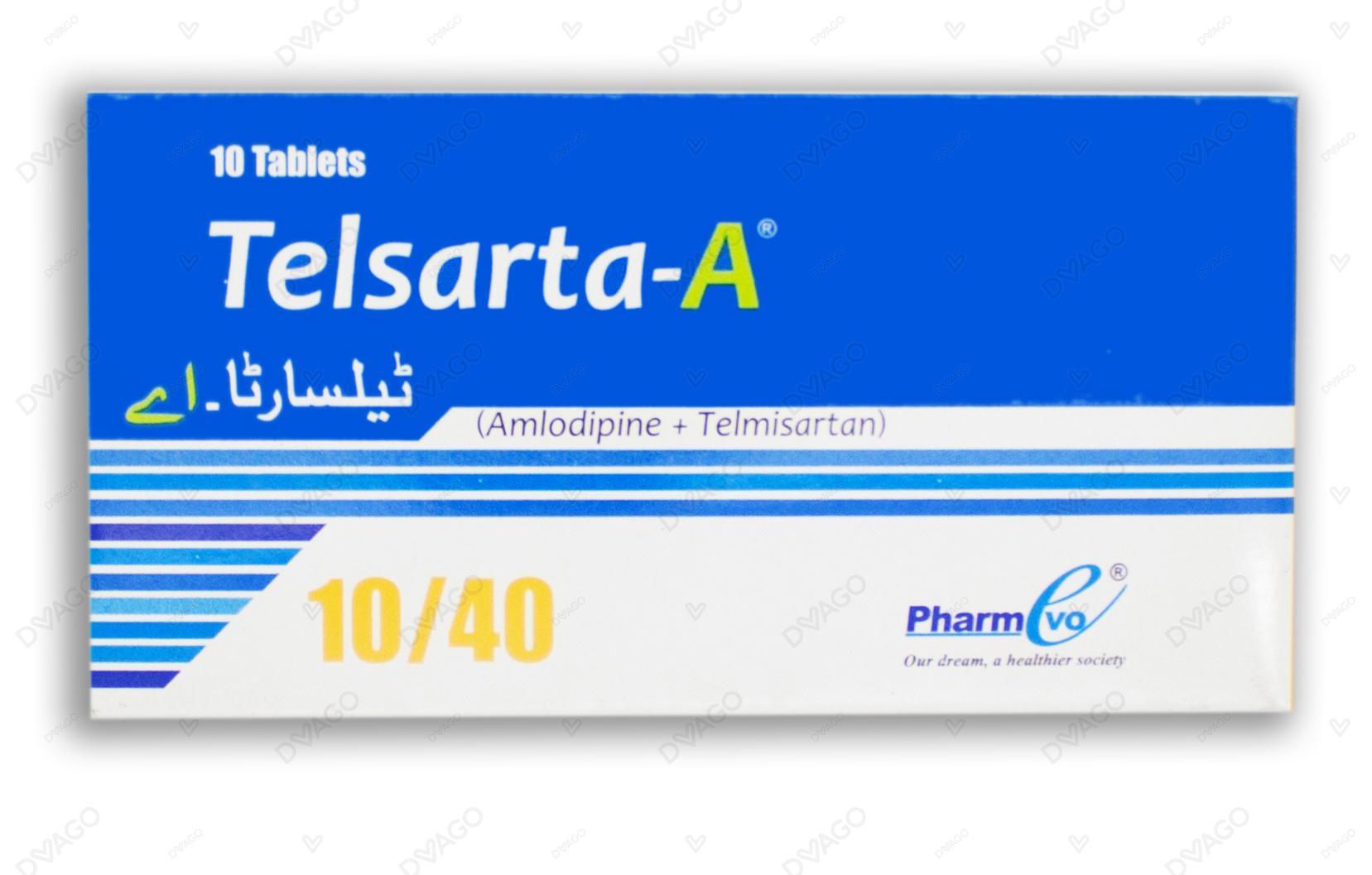 Telsarta A Tablets 10mg/40mg (1 Box = 1 Strip)(1 Strip = 10 Tablets)