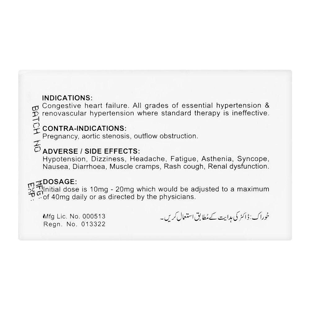 Zafa Pharmaceuticals Cardace Tablet, 5mg, 20-Pack product image 2 - Mamasjan