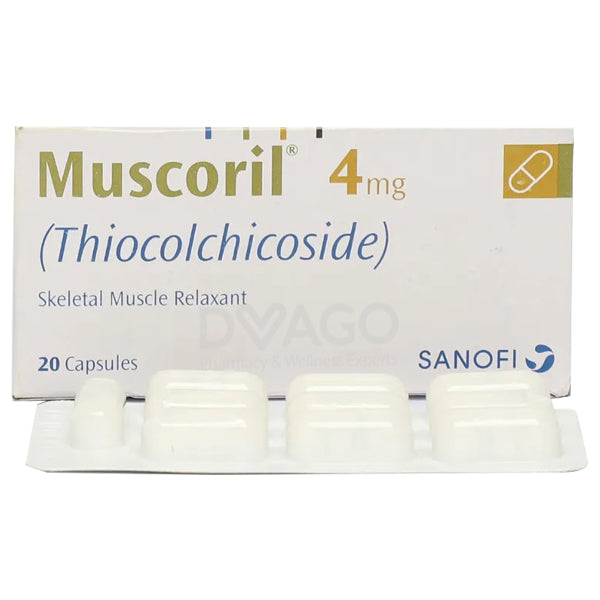 Muscoril Capsules 4mg (1 Box = 2 Strips) (1 Strip = 10 Capsules)