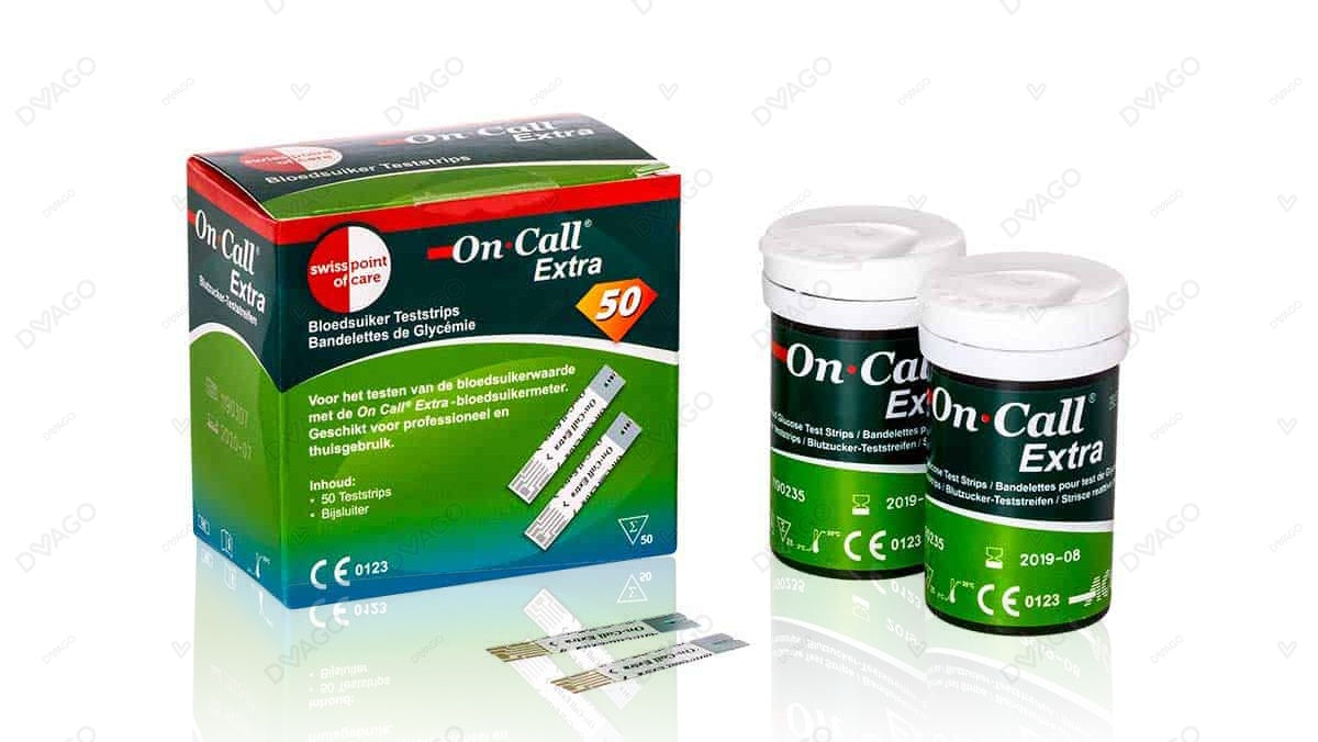 On Call Extra Blood Glucose Test Strips (Box = 50 Test Strips)