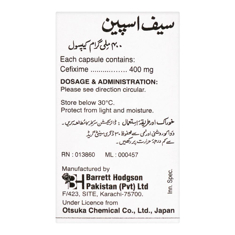 Barrett Hodgson Cefspan Capsule, 5-Pack, 400mg product image 2 - Mamasjan