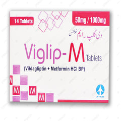 Viglip-M Tablets 50mg/1000mg (1 Strip = 7 Tablets)