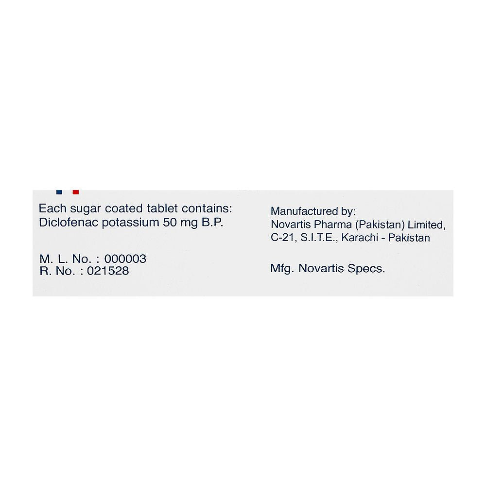 Novartis Pharmaceuticals Caflam Tablet, 50mg, 1-Strip product image 2 - Mamasjan