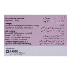 Getz Pharma Gabica Capsule, 50mg, 14-Pack product image 3 - Mamasjan