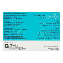 Getz Pharma Zolid Plus Tablet, 15mg + 850mg, 14-Pack product image 3 - Mamasjan