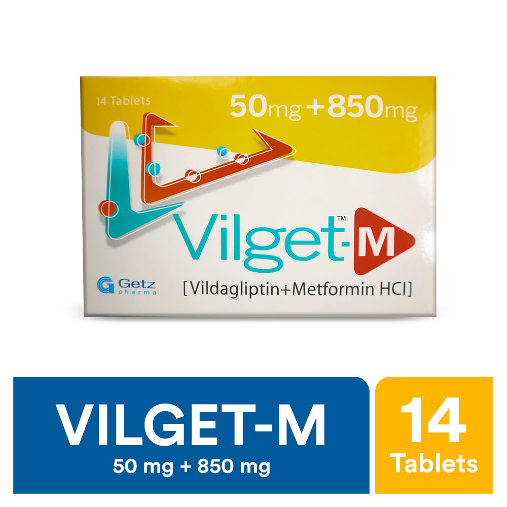 Vilget-M Tablets 50+850mg  (1 Strip = 7 Tablets)
