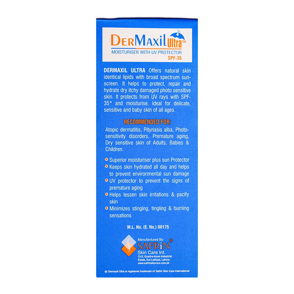 Safrin Skin Care Dermaxil Ultra Moisturiser With UV Protector, SPF-35, 100ml product image 3 - Mamasjan