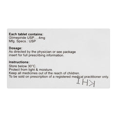 High-Q Pharmaceuticals Zeenaryl Tablet, 4mg, 20-Pack product image 3 - Mamasjan