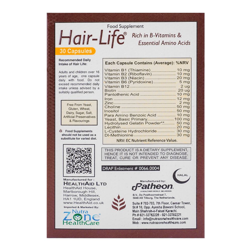 Nutra Zone Healthcare Hair-Life One A Day Capsule, 30-Pack product image 2 - Mamasjan