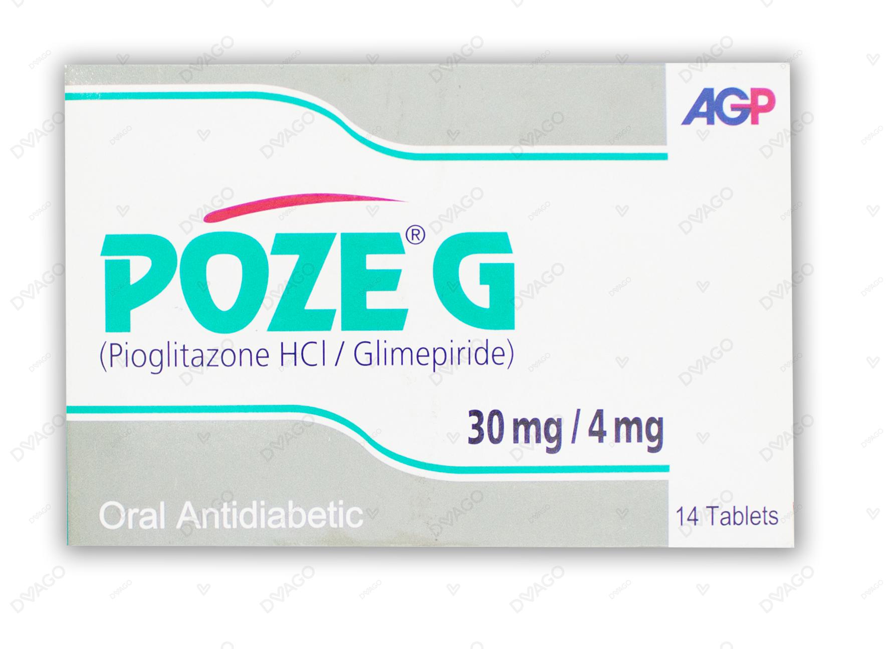 Poze g Tablets 30mg/4mg (1 Strip = 7 Tablets)