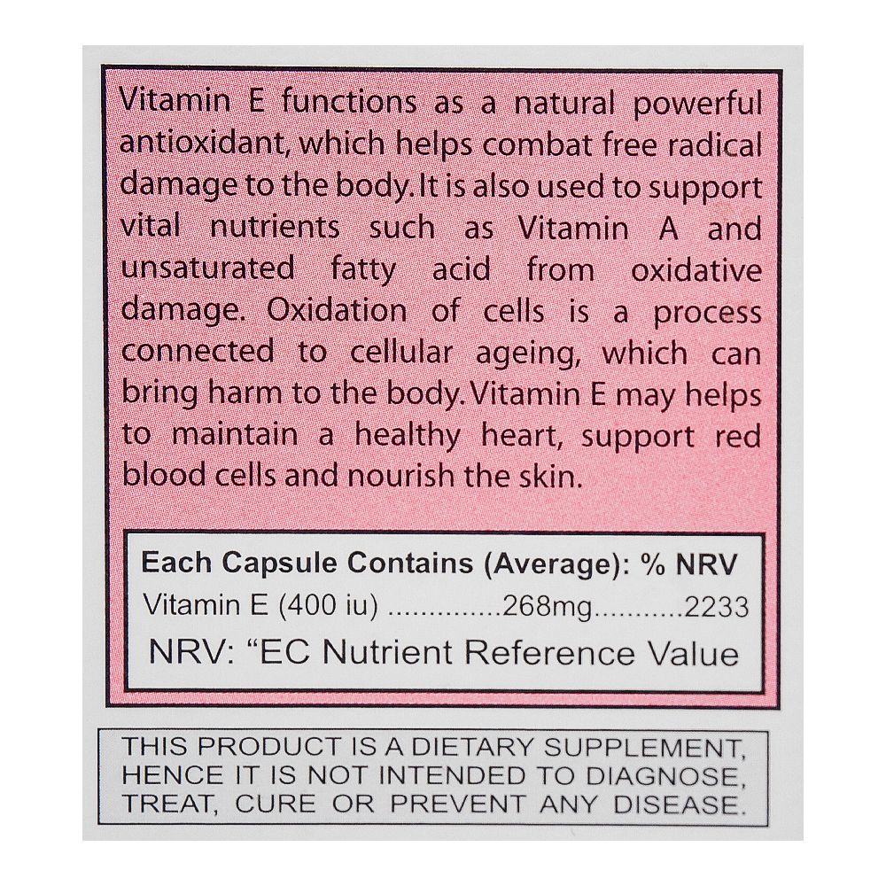Nutra Zone Healthcare E-Life 400Iu Capsule, 30-Pack product image 3 - Mamasjan