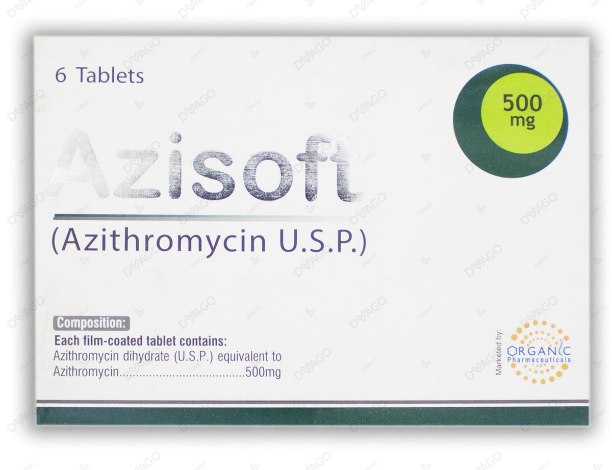 Azisoft Tablets 500mg (1 Box = 1 Strip)(1 Strip = 6 Tablets)