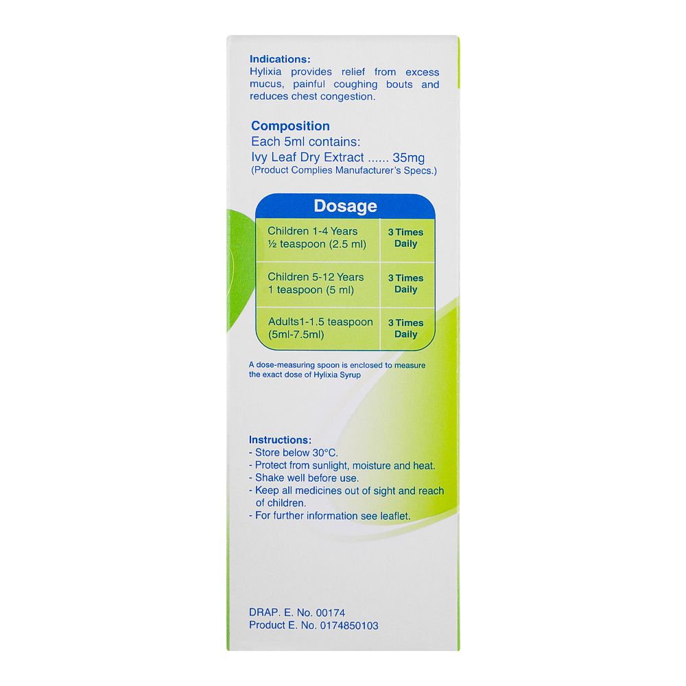 Searle Hylixia Cough Syrup, Suga-Free, 120ml product image 4 - Mamasjan