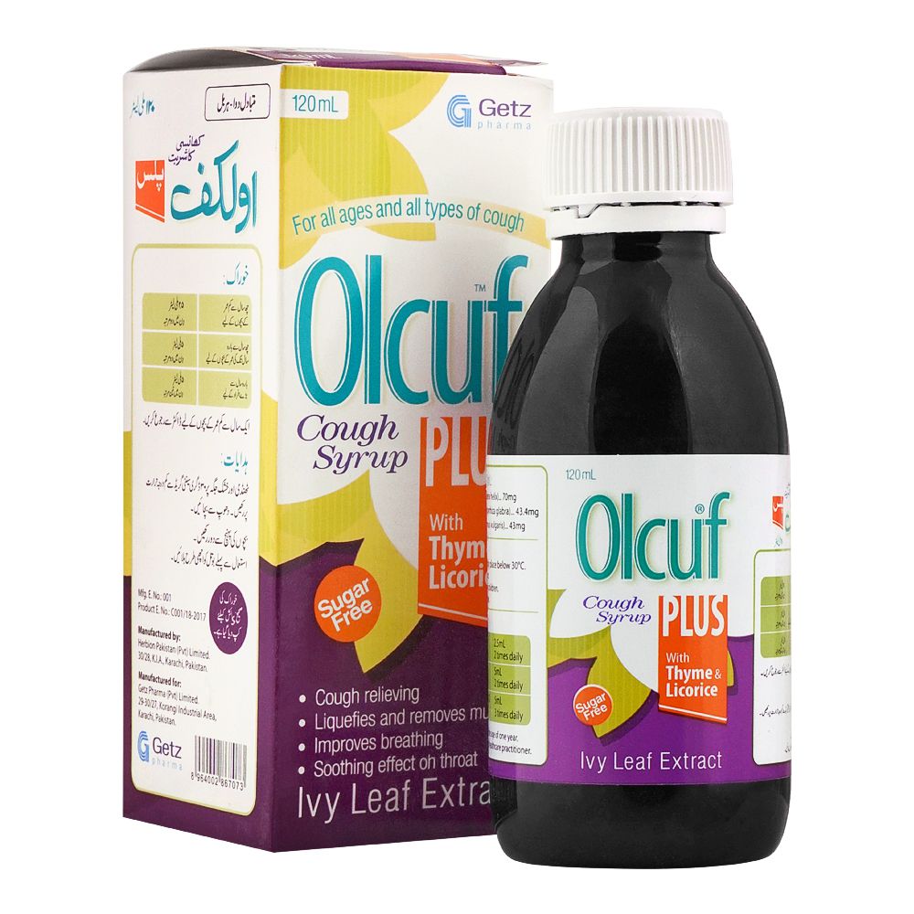 Getz Pharma Olcuf Plus Cough Syrup, 120ml product image 2 - Mamasjan